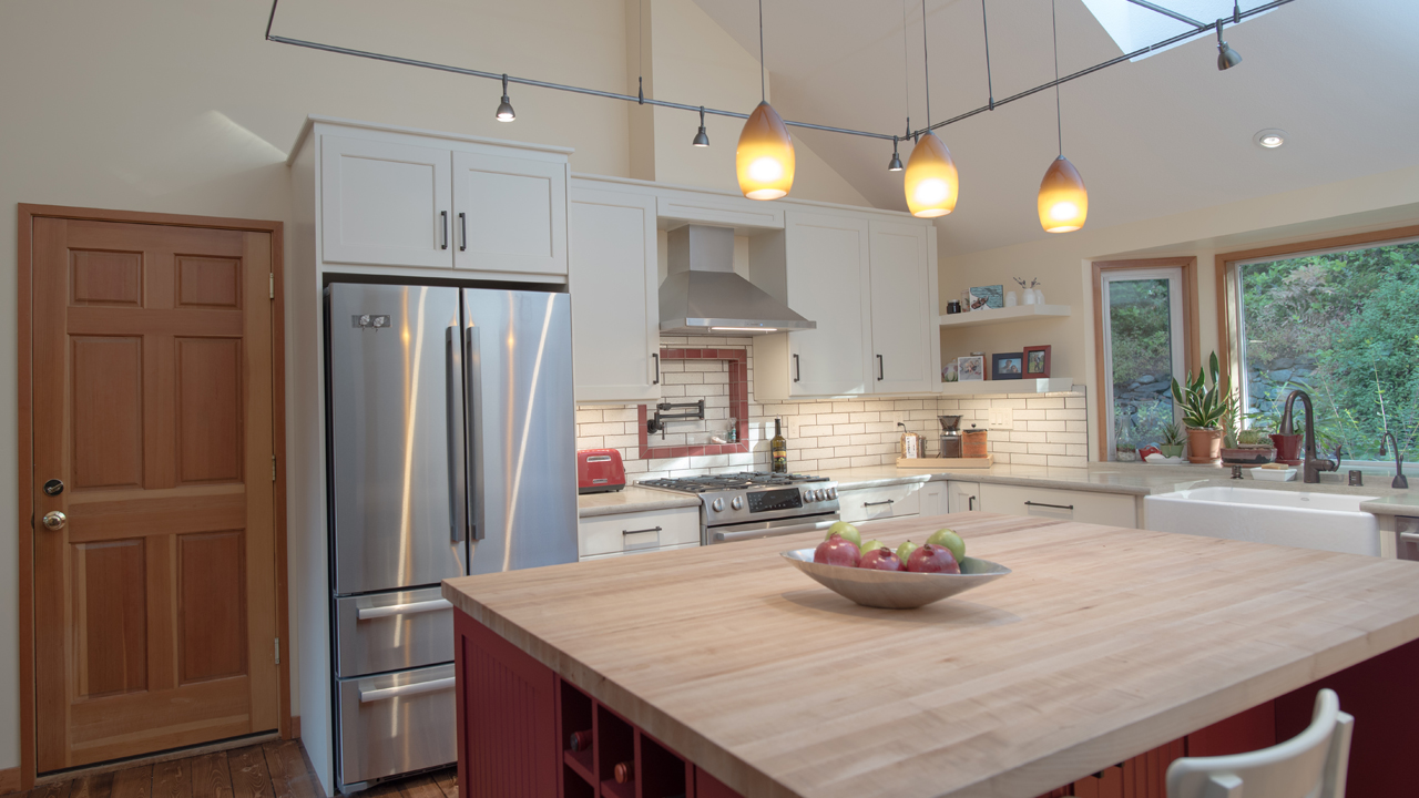 03 Red Accent Kitchen Remodel After | McCabe By Design