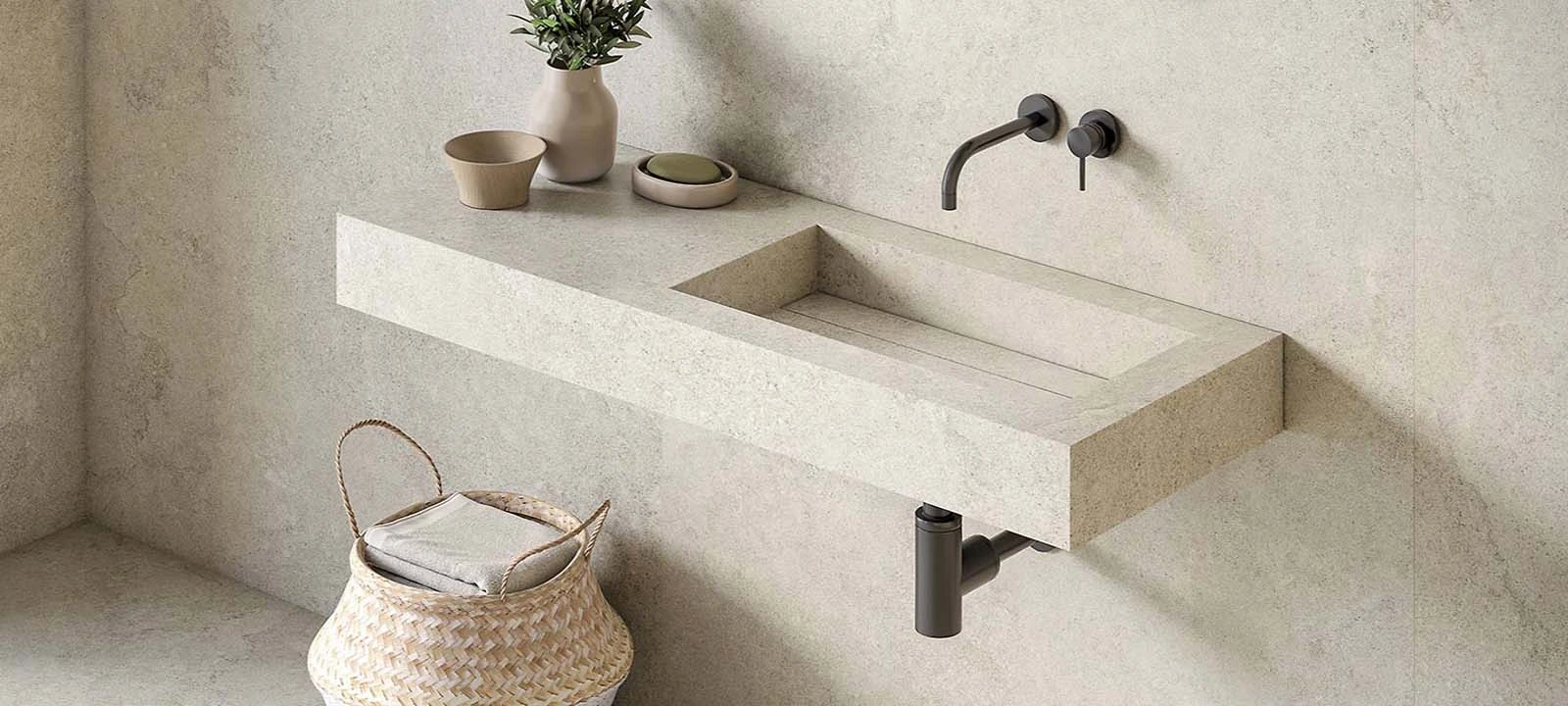 Minimalist sustainable stone sink
